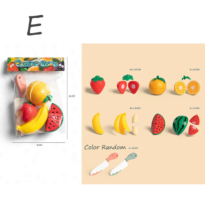 Kids Pretend Play Kitchen Set – Simulation Fruits and Vegetables Toys