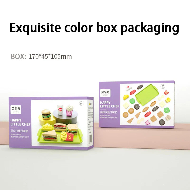 Color box packaging for a toy set with Happy Little Chef branding on a white background.