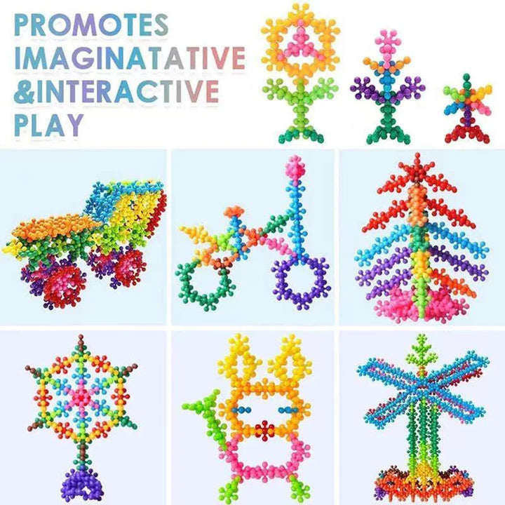3D Snowflake Building Blocks Educational Construction Toy Set
