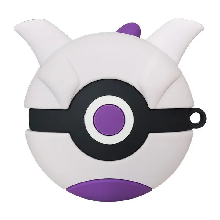 White and purple Poké Ball with horns on a white background.