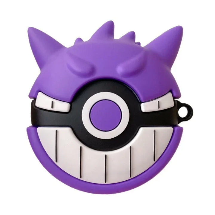 Purple and black character-shaped case on a white background.