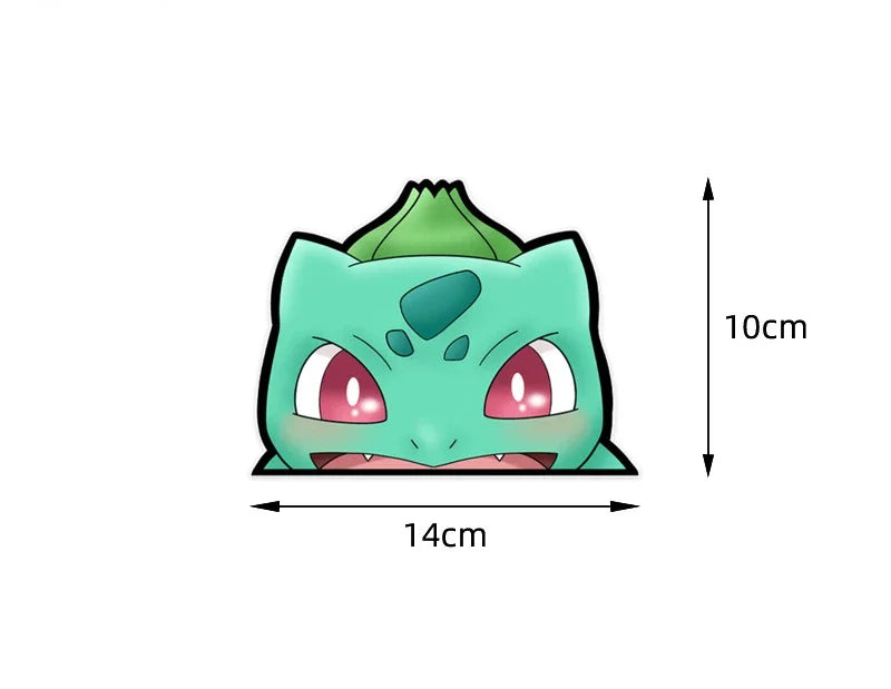 Illustration of a green character head with dimensions on a white background.