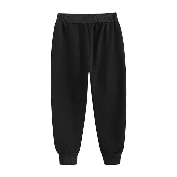 Black sweatpants on a white background.