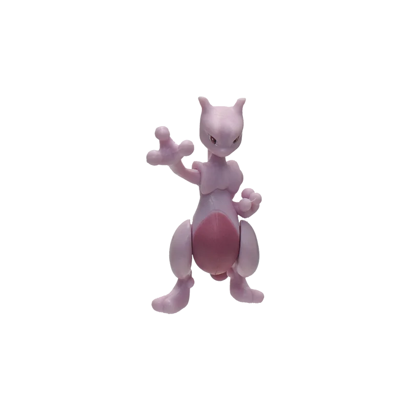 Pink cartoon character on a white background.