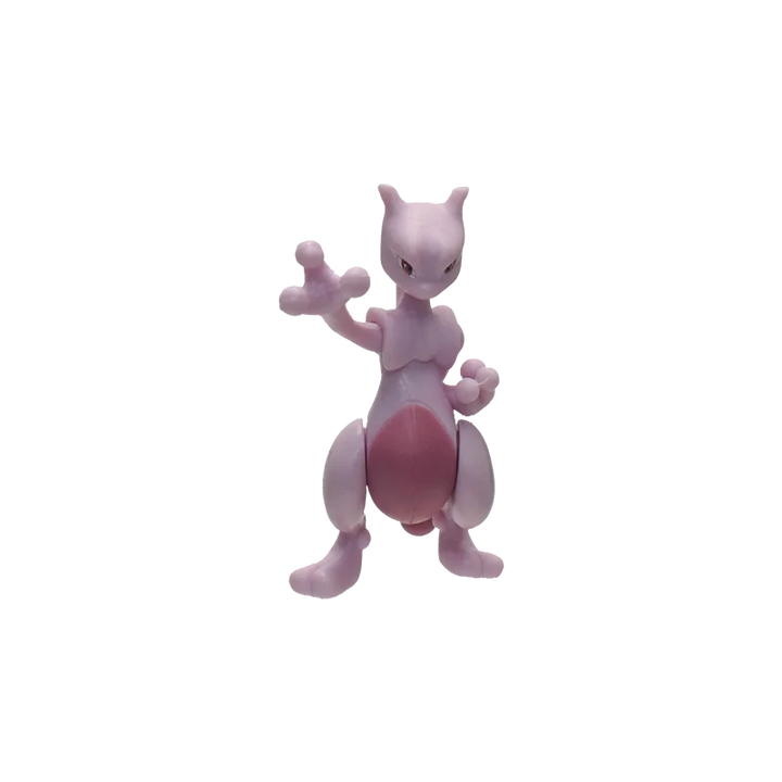 Pink cartoon character on a white background.