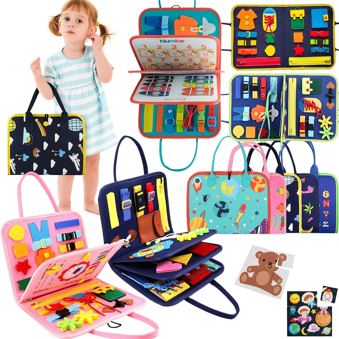 Busy Board Felt Cloth Book Educational Toy for Toddlers