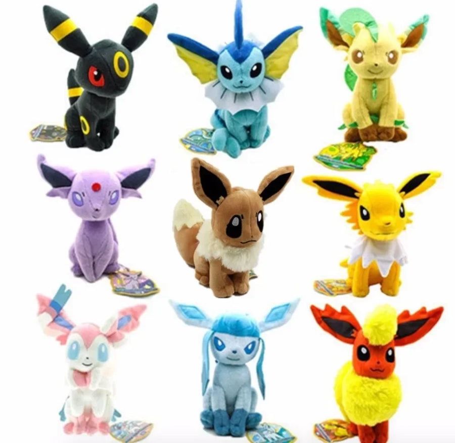 9 Piece Set of Stuffed Pokémon Dolls