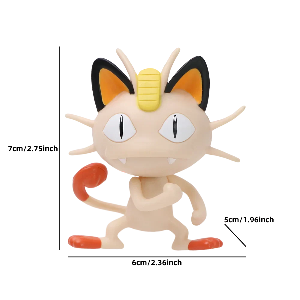 Figurine with measurements on a white background.