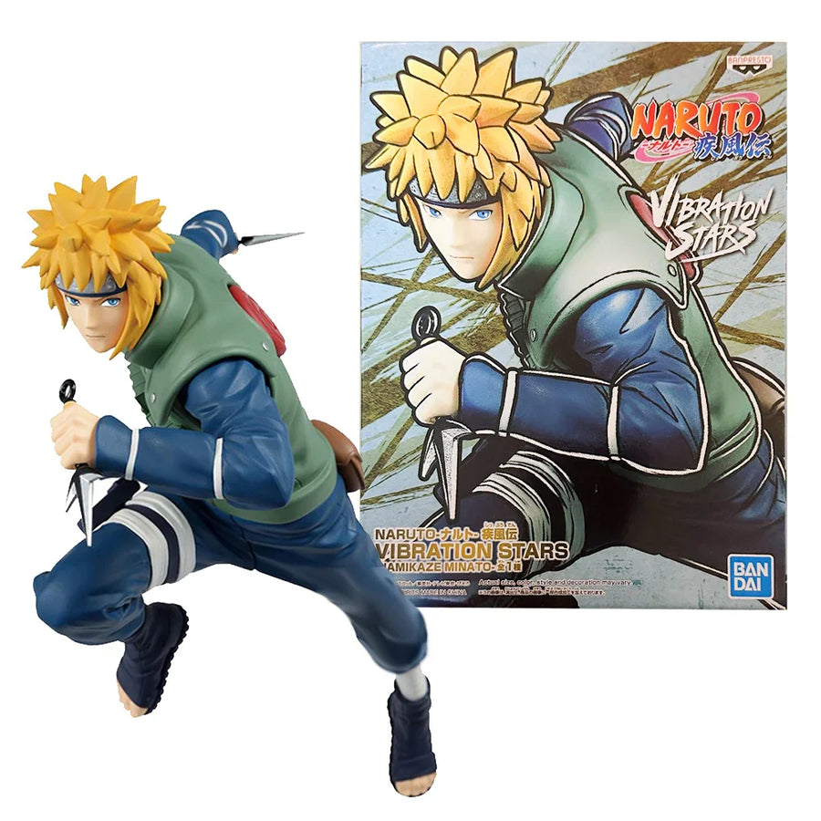 Action figure of a character from the Naruto series with packaging in the background.