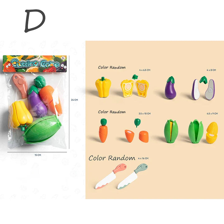 Kids Pretend Play Kitchen Set – Simulation Fruits and Vegetables Toys