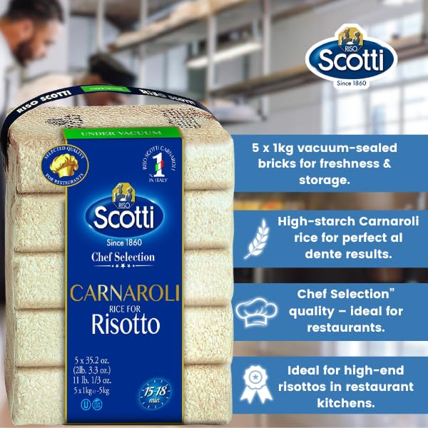 Riso Scotti Carnaroli Risotto Rice – 5x1 kg (11 lbs.)