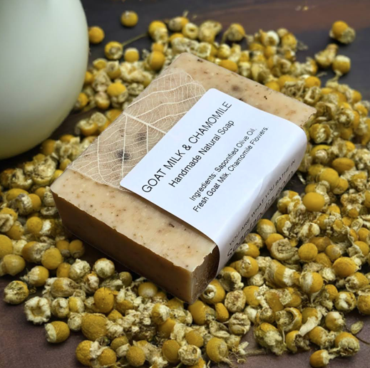 Goat Milk and Olive Oil Bar Soap with Chamomile, Unscented