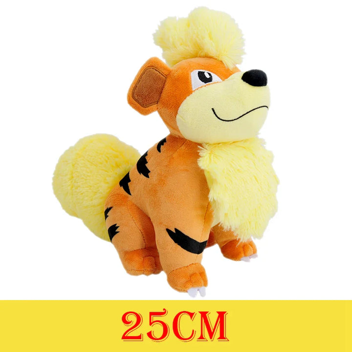 Plush toy with a size label on a white background.