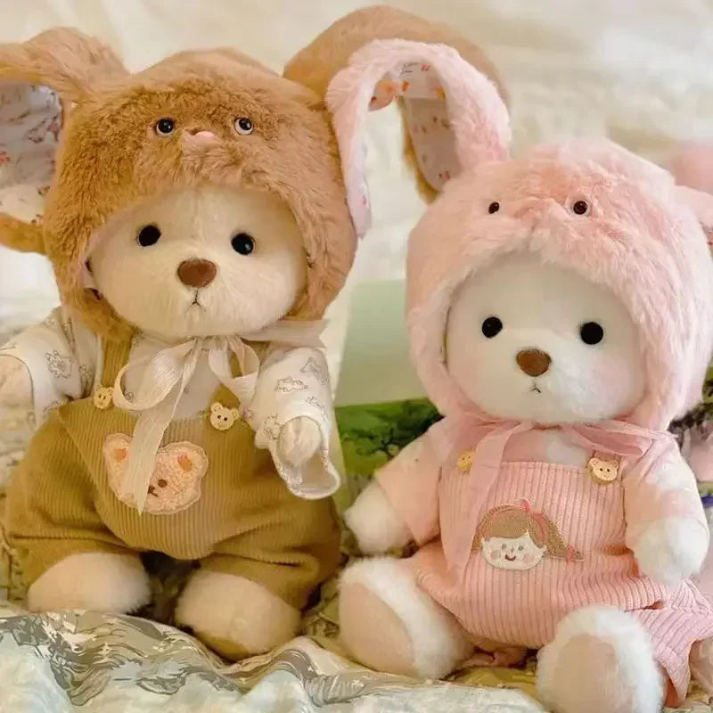 Teddy Bear Plush Doll with Changeable Clothes