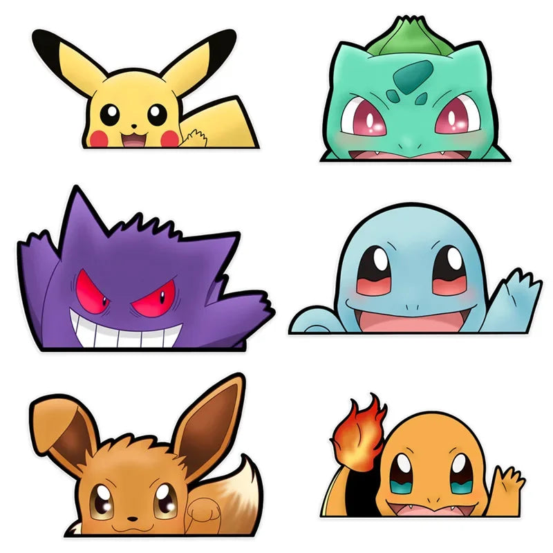 Set of six cartoon characters on a white background.