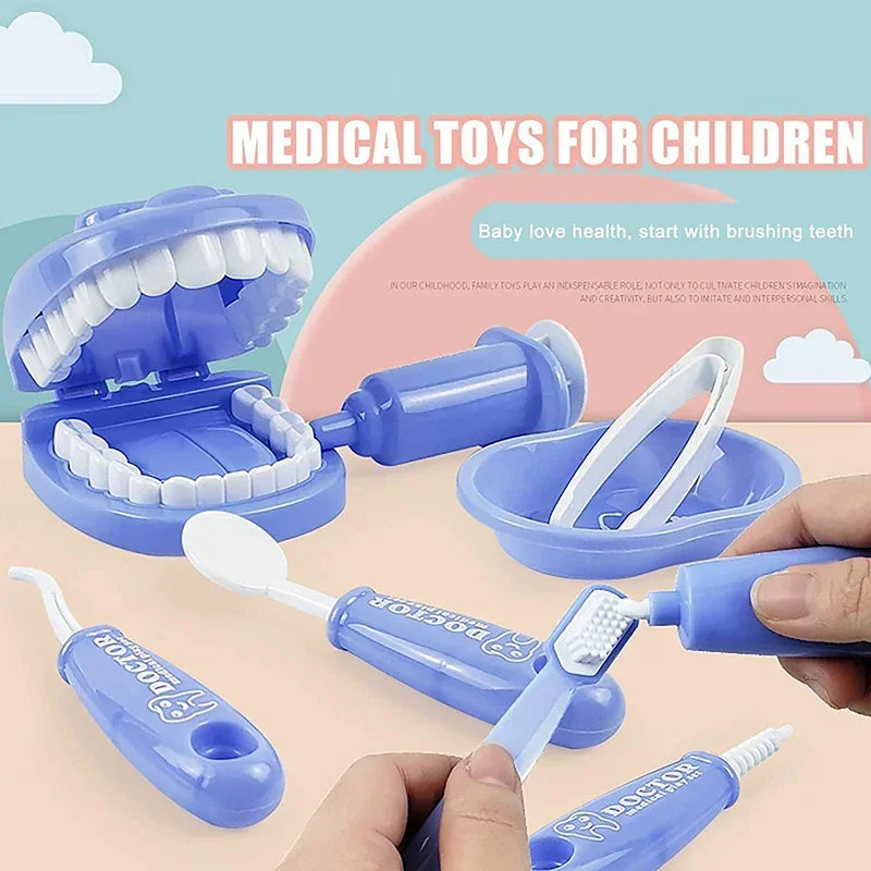 Set of dental toys for children with a focus on education and hygiene.