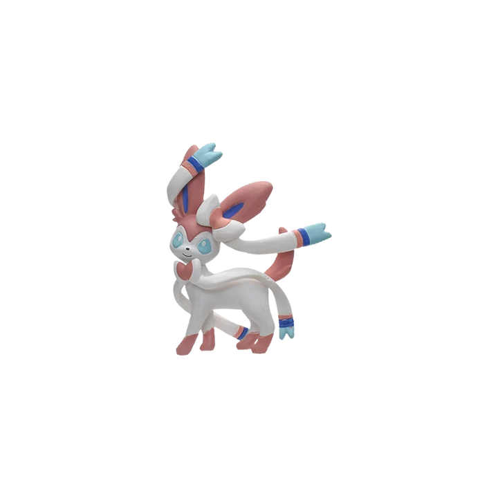 Animated character with pink and white fur on a white background.