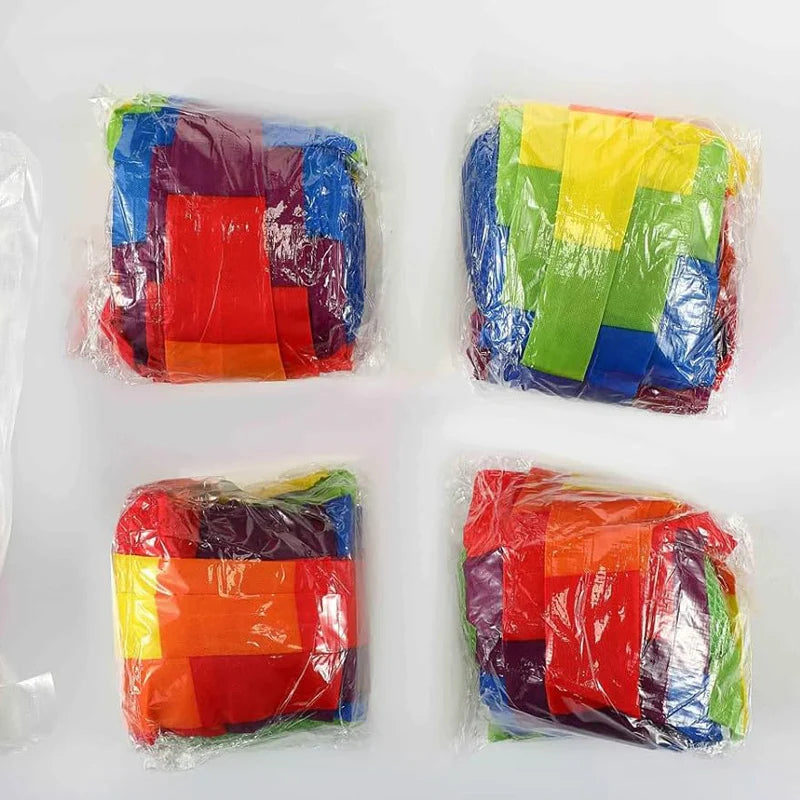 Rainbow Tail Ball Fun Outdoor Sensory Play Toy for Kids Packaged.