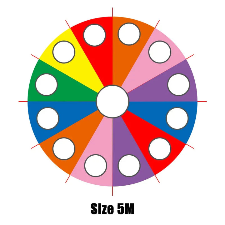 Color wheel with holes labeled on a white background.