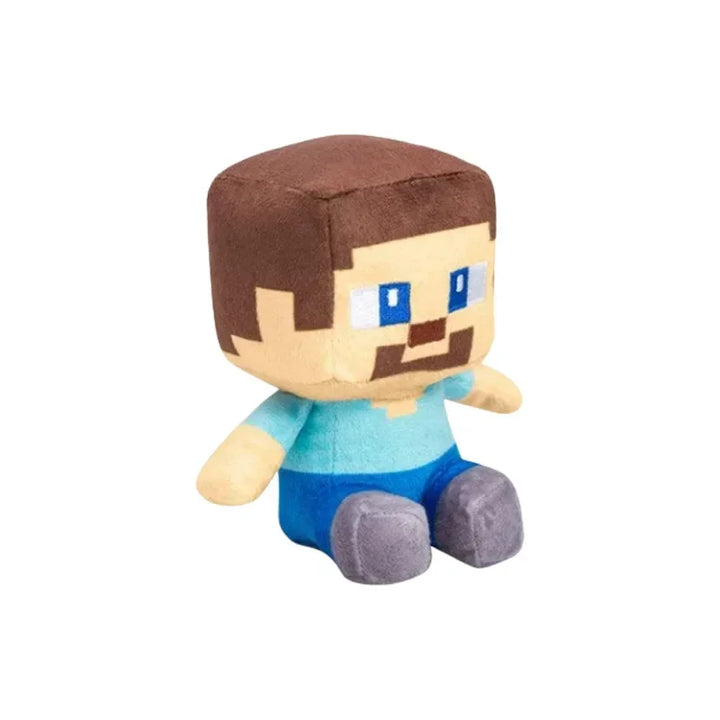 Plush toy resembling a character from a popular video game on a white background.