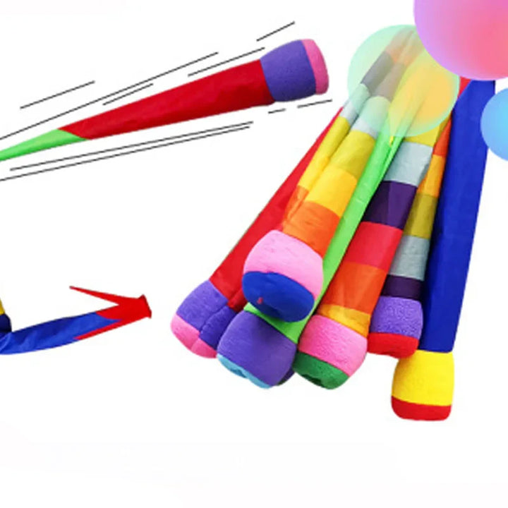 Rainbow Tail Ball Fun Outdoor Sensory Play Toy for Kids Closeup.