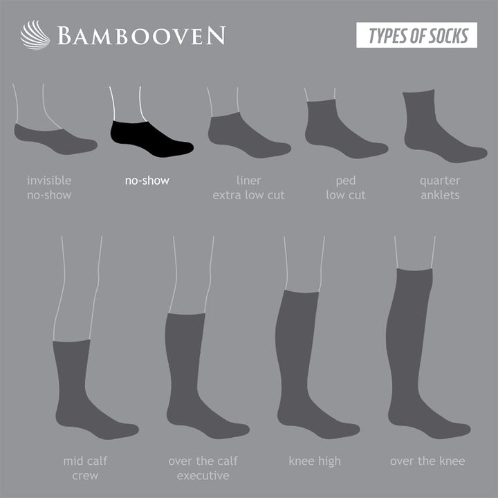 Men’s Bamboo No Show Socks 3-Pack - 444 Types of Socks.