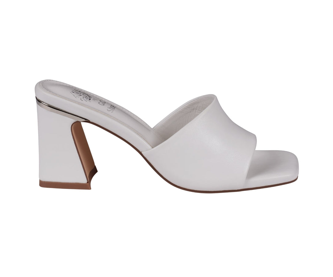 Women's Soho White Square Toe Heeled Sandals