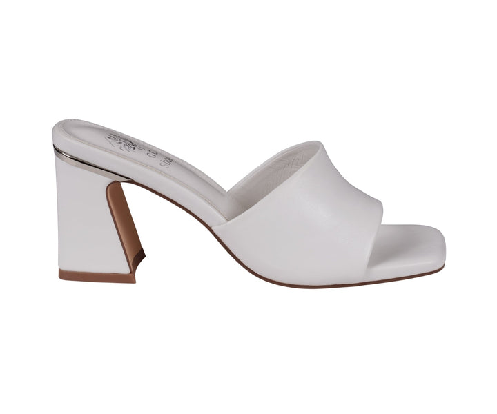 Women's Soho White Square Toe Heeled Sandals