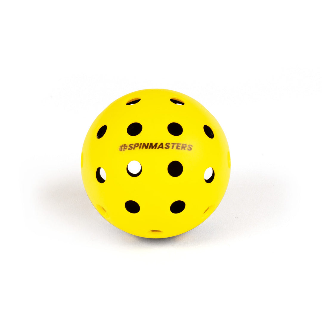 Moment Spinmasters 2-Color Indoor/Outdoor Balls for Pickleball Training Zoomed In.