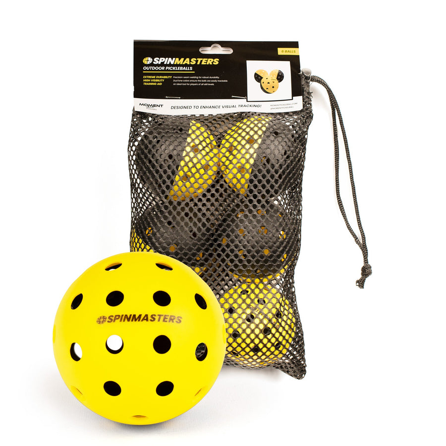 Moment Spinmasters 2-Color Indoor/Outdoor Balls for Pickleball Training in Package.