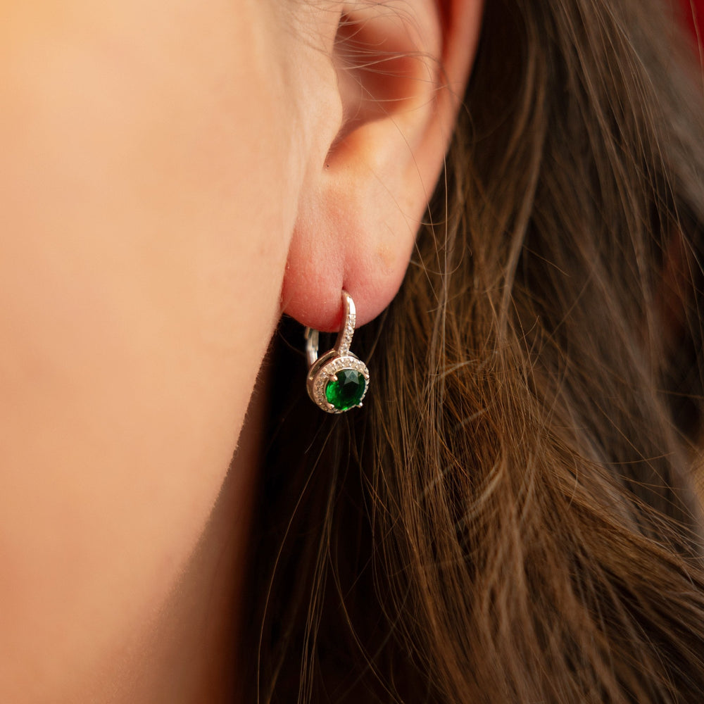 Emerald Green Drop Earrings - Flawless Green Sparkle for a Little Luck