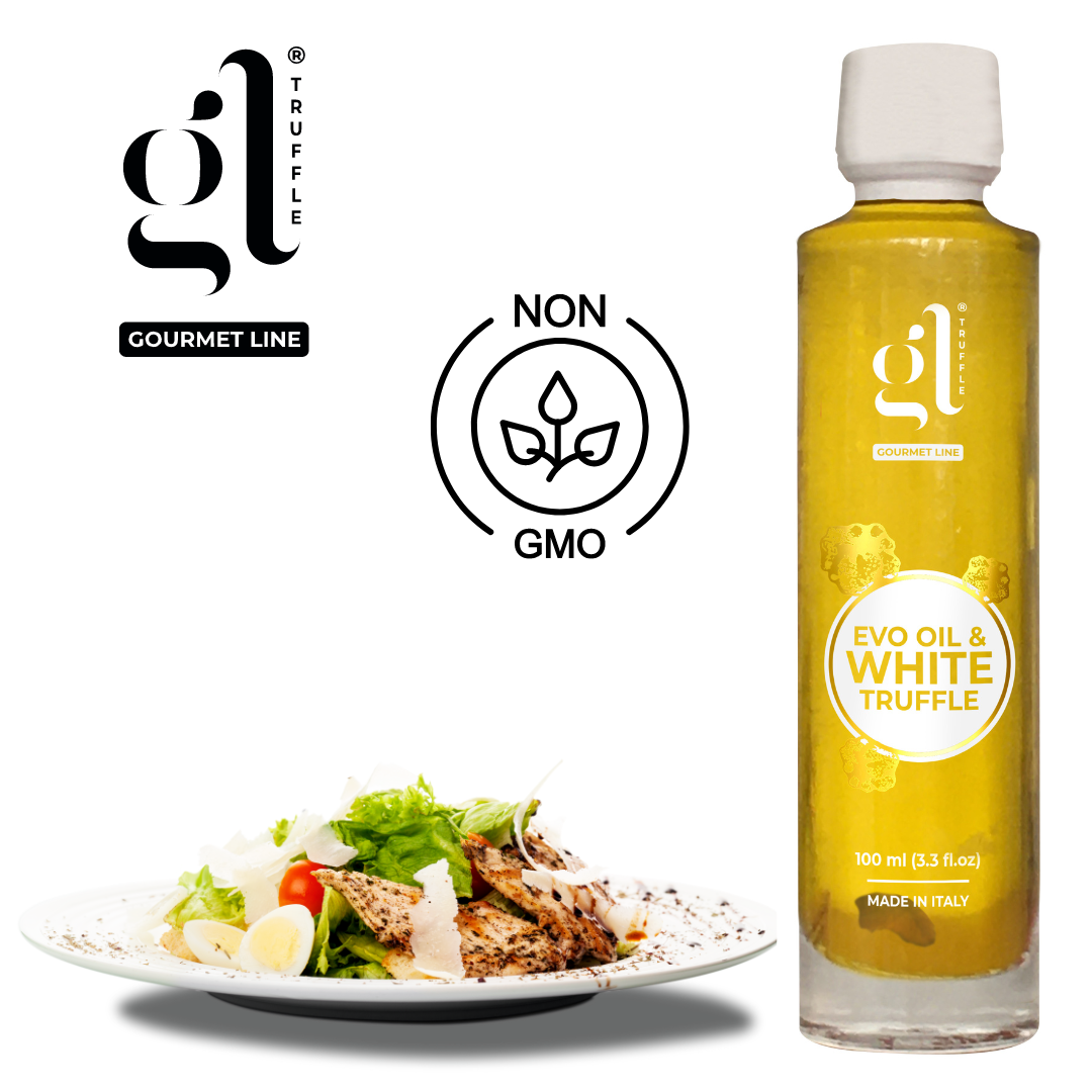 GL Truffle Gourmet, Extra Virgin Olive Oil and White Truffle with Truffle Slices (3.4 FL oz.) 100 ml