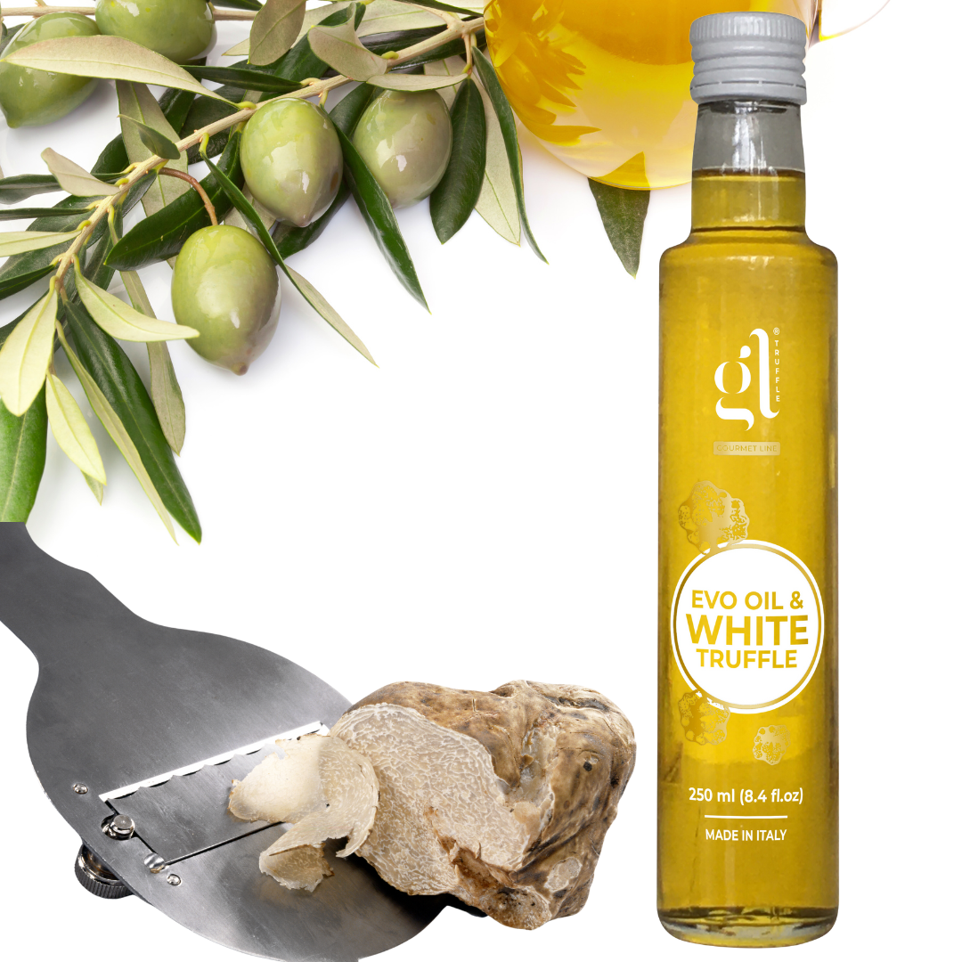 GL Truffle Gourmet, Extra Virgin Olive Oil and Black Truffle with Truffle Slices (8.5 Fluid oz.) 250 ml