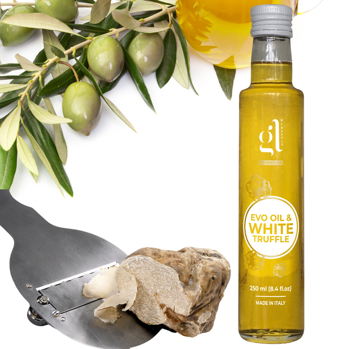 GL Truffle Gourmet, Extra Virgin Olive Oil and Black Truffle with Truffle Slices (8.5 Fluid oz.) 250 ml