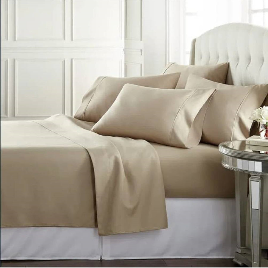 King Size Taupe 100-Percent Egyptian Cotton 1000 Thread Count 4-Piece Sheet Set