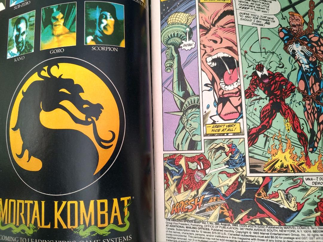 The Amazing Spiderman #380 Comic Book Inside Cover