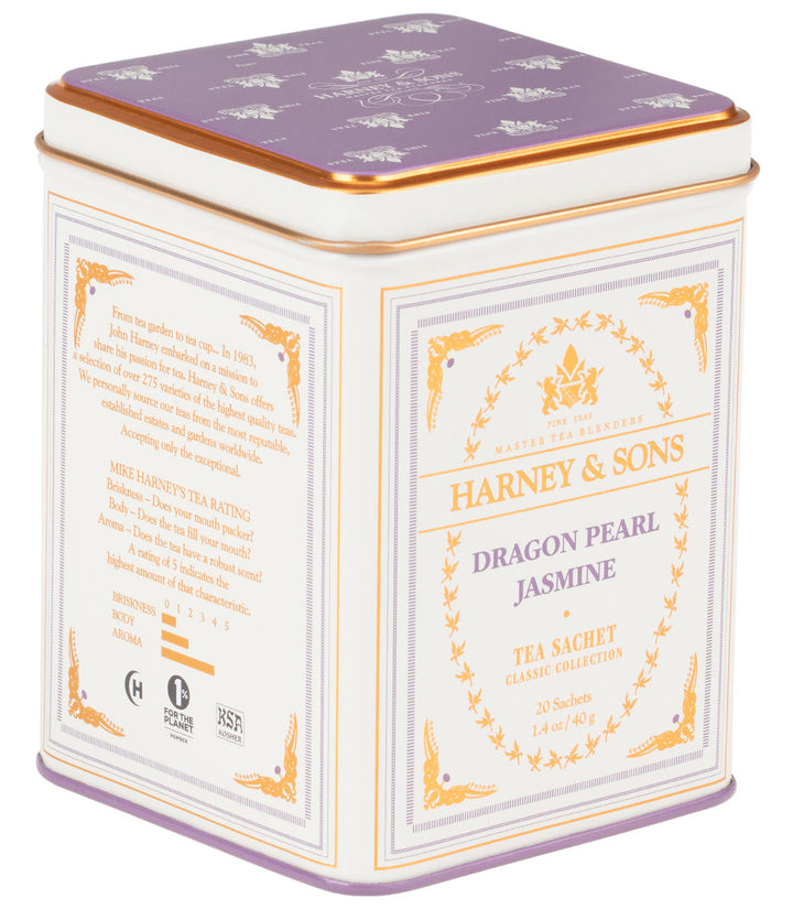 Dragon Pearl Jasmine Tea Classic Tin of 20 Sachets.