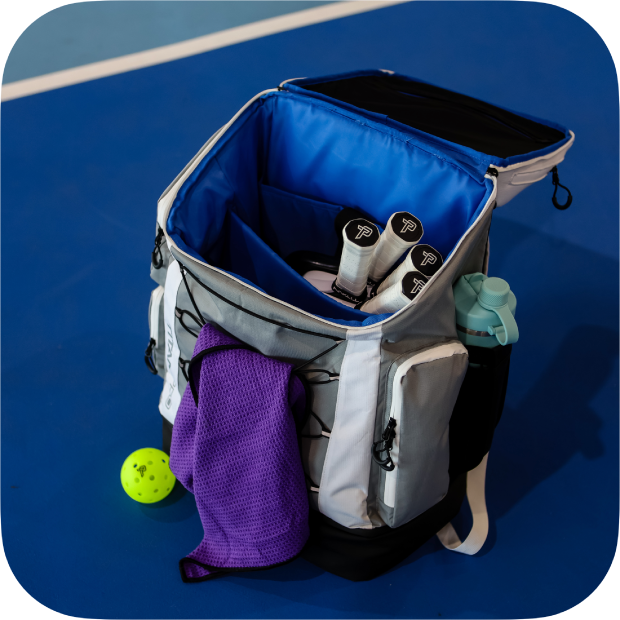 Titan Pickleball Backpack Opened Pickleball Bag.