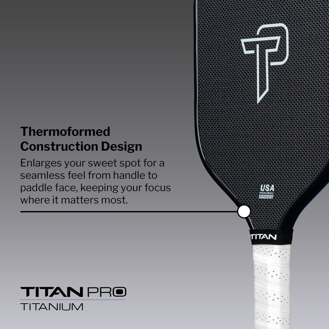 Titan Pro Titanium 14L Pickleball Paddle Design.