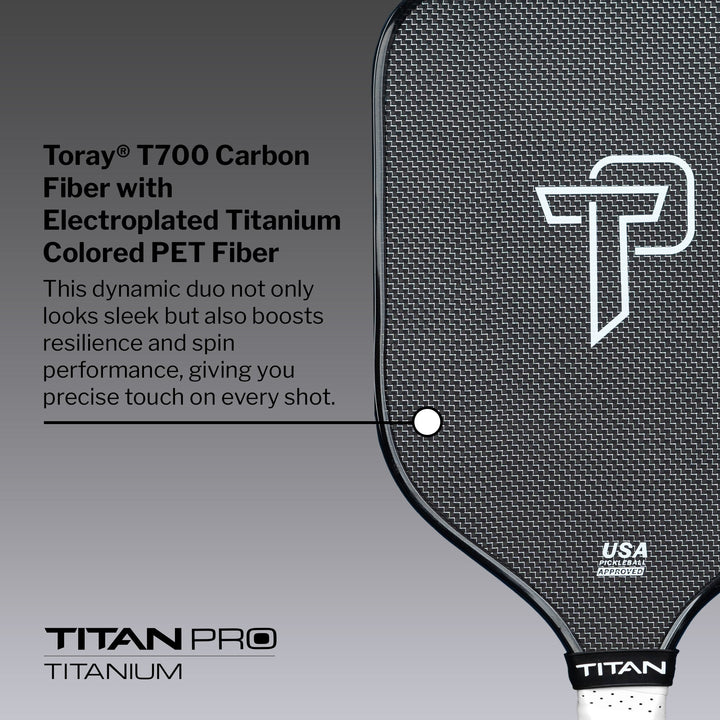 Titan Pro Titanium 14L Pickleball Paddle Details.