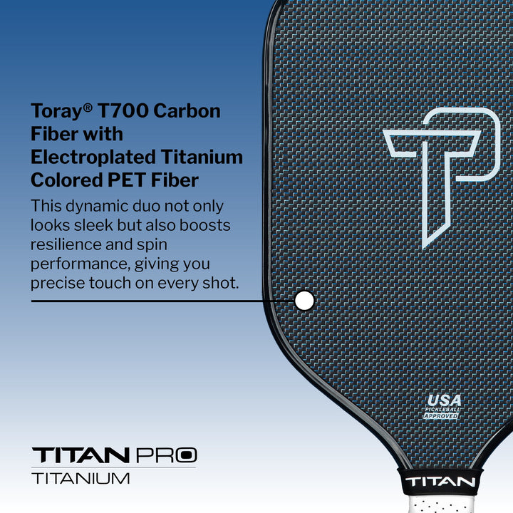 Titan Pro Titanium 16L Pickleball Paddle Details.