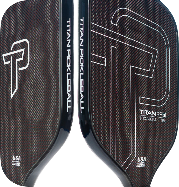 Two Titan pickleball paddles side by side on a white background.
