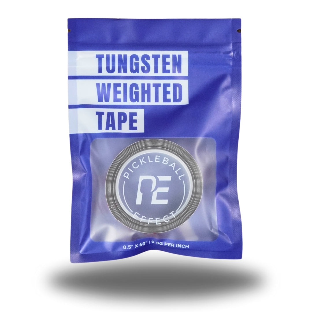 Blue package of Tungsten Weighted Tape with Pickleball Effect Branding on a White Background.