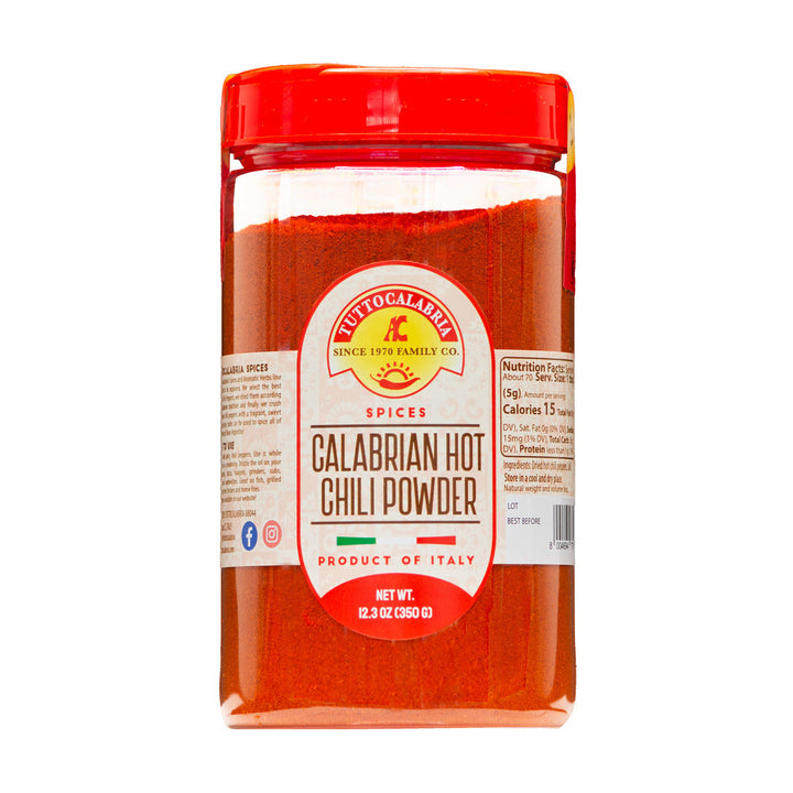 Tutto Calabria Hot Calabrian Chili Powder Shaker, 12.3 oz. (350g)