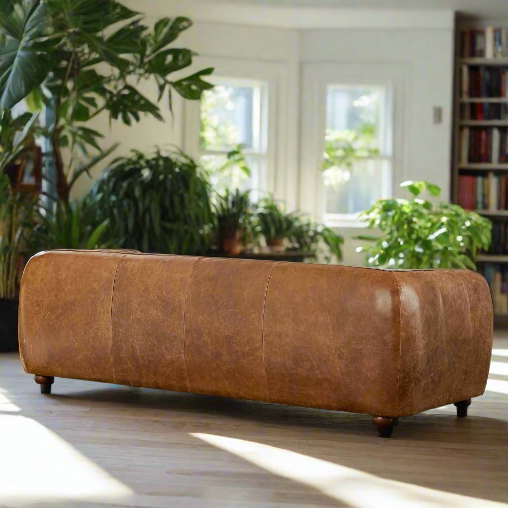 Marlon Luxury Italian Leather Sofa Brown Back