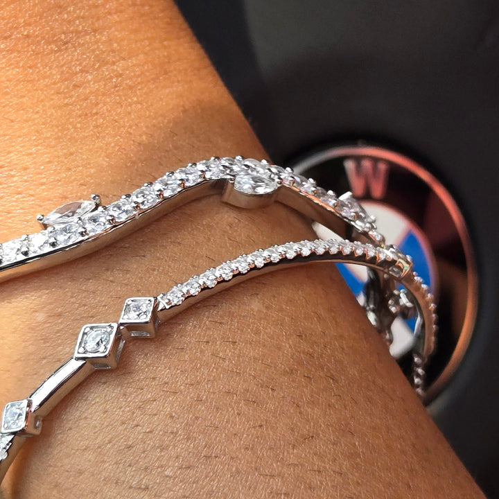 Starlette's Pegasus Bracelet in Silver - Unique Half Cuff and Half Chain Design