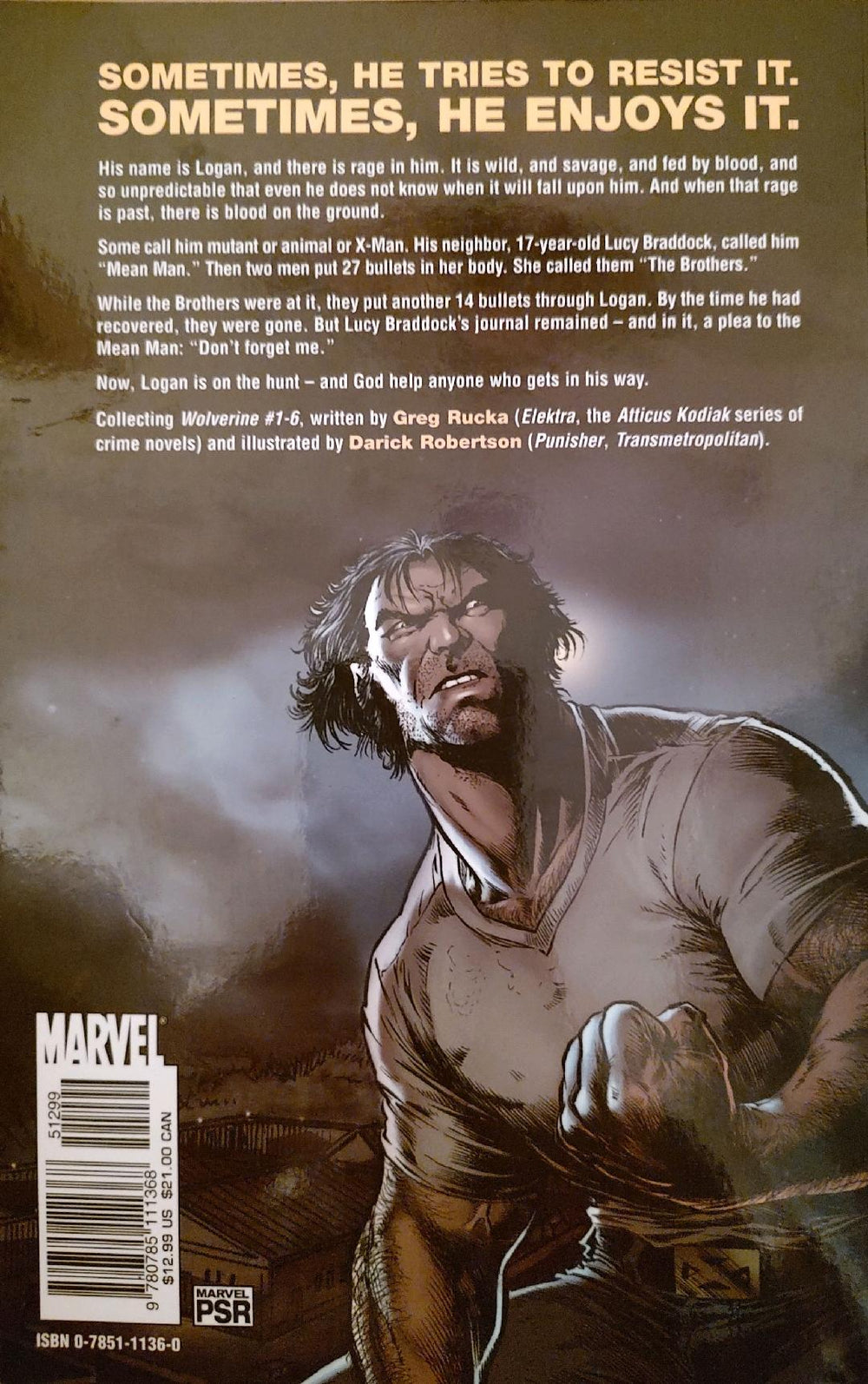 Wolverine The Brotherhood Comic Book Graphic Novel Back Cover