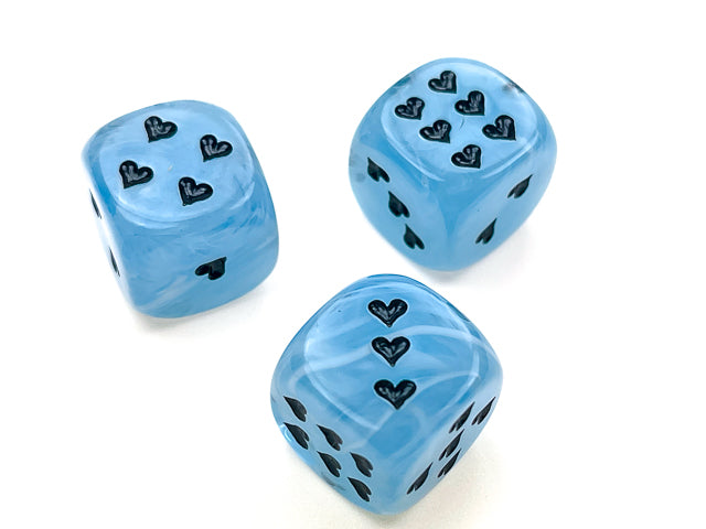 Heart 16mm Cirrus® w/pips Light Blue/black d6