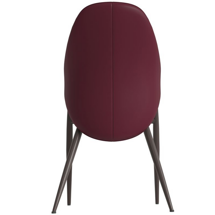 Leisuremod Sante Collection Modern Dining Chair in White/Bordeaux Back photo.
