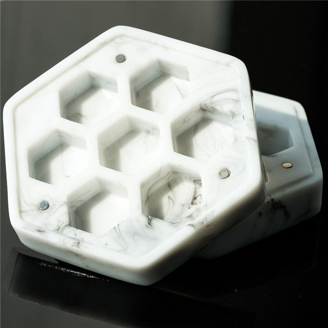Resin Hexagon Box for Dnd Dice Case (White & Black）